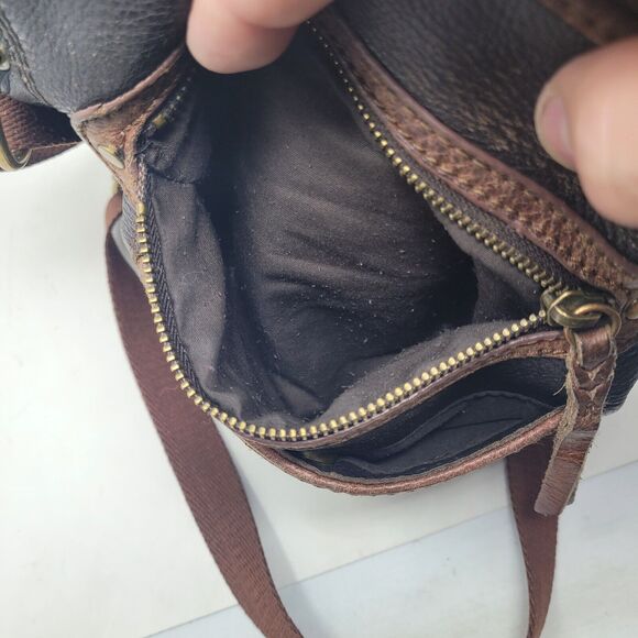 THE SAK Crossbody Purse Soft Leather Coffee Brown Shoulder Bag Pockets Pebbled - Picture 8 of 8